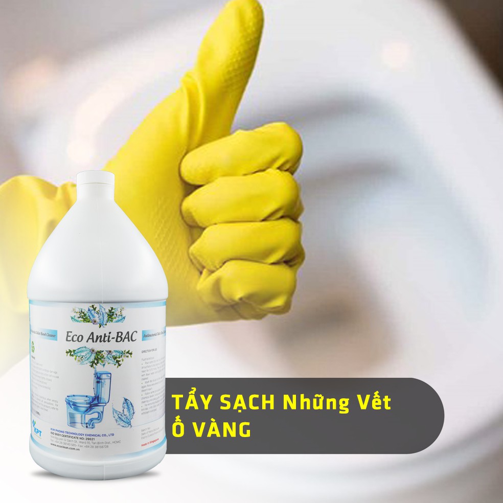 [NEW 2020] Dung Dịch Tẩy Rửa Nhà Vệ Sinh, Bồn Cầu, Bồn Tiểu - Eco Anti-Bac - Chai Lớn 1 Gal (Gần 4L)