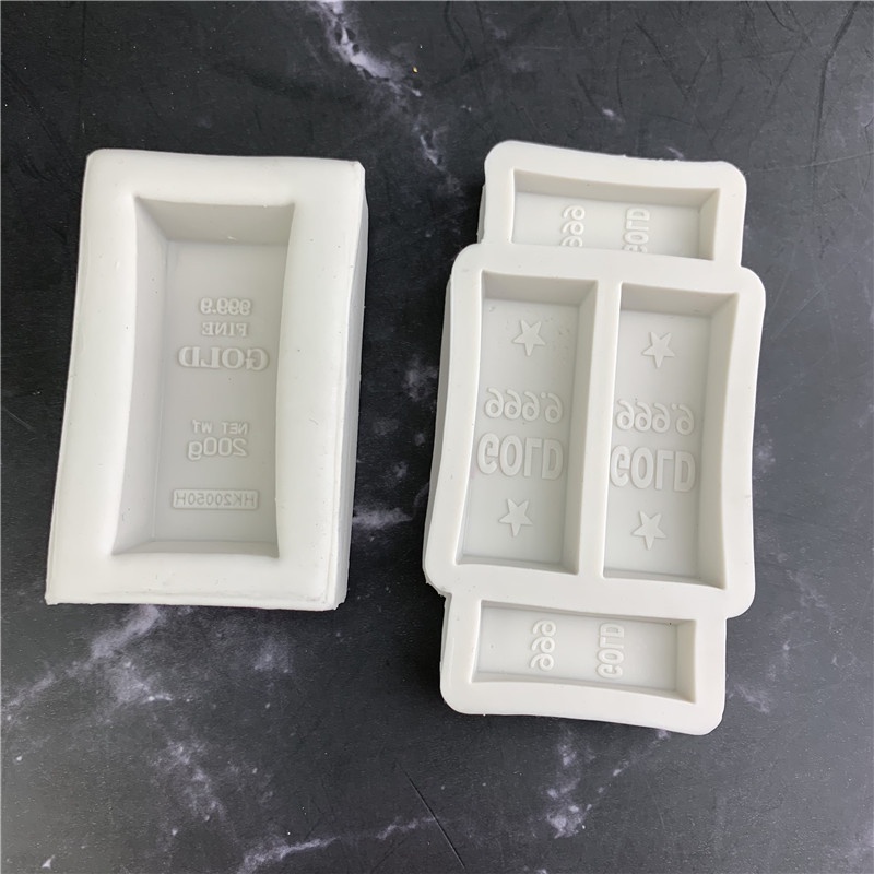 Khuôn Silicone Làm Bánh Tạo Hình Khối Gạch Vàng Độc Đáo Đẹp Mắt