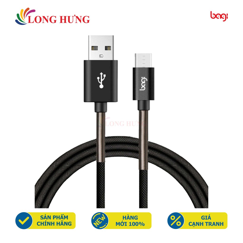 [Mã ELFLASH5 giảm 20K đơn 50K] Cáp USB Type-C 2.0 Bagi dây lò xo 1m CB-CF100 - Hàng chính hãng