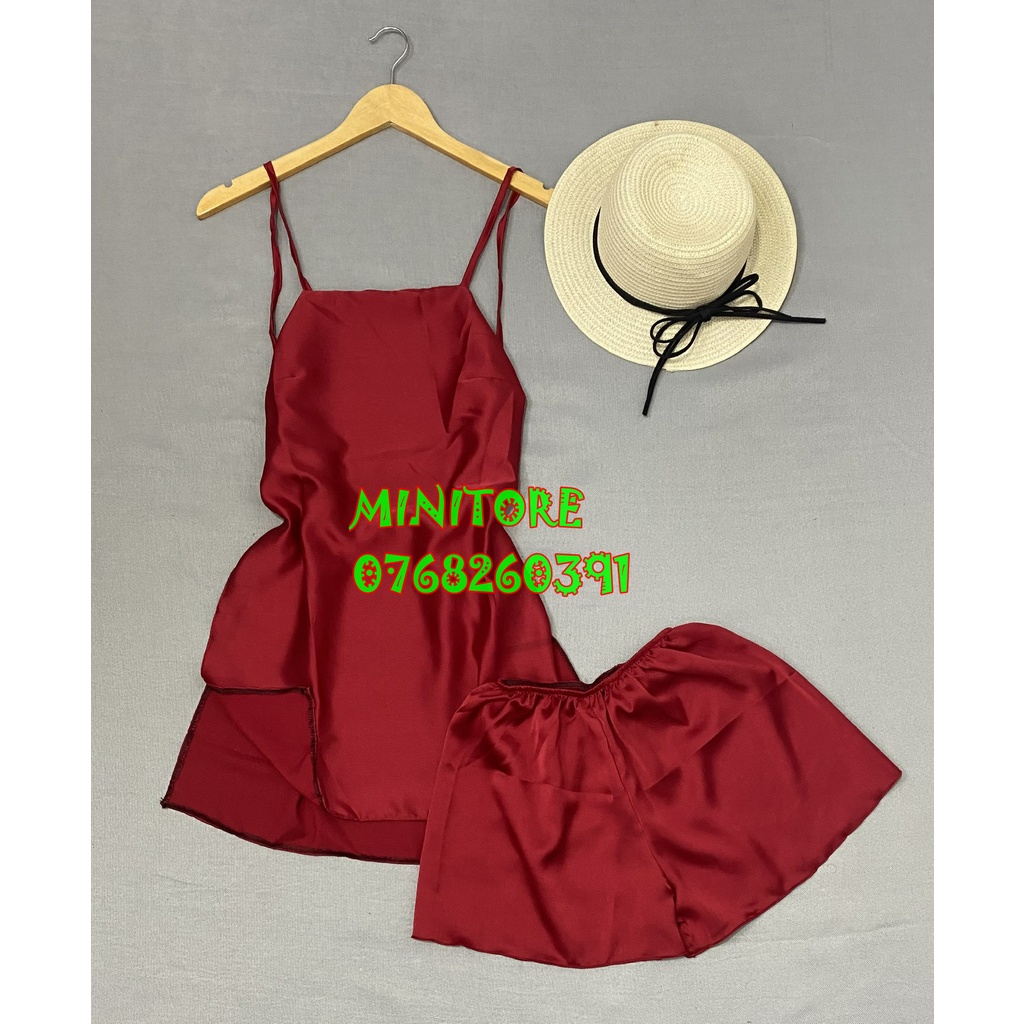 [DƯỚI 60KG] ĐỒ NGỦ SATIN SIÊU SEXY GỢI CẢM, KHÔNG MÚT VẢI MỀM MỊN MÁT MẶC NGỦ BAO ĐẸP - Bộ Satin 2 tà
