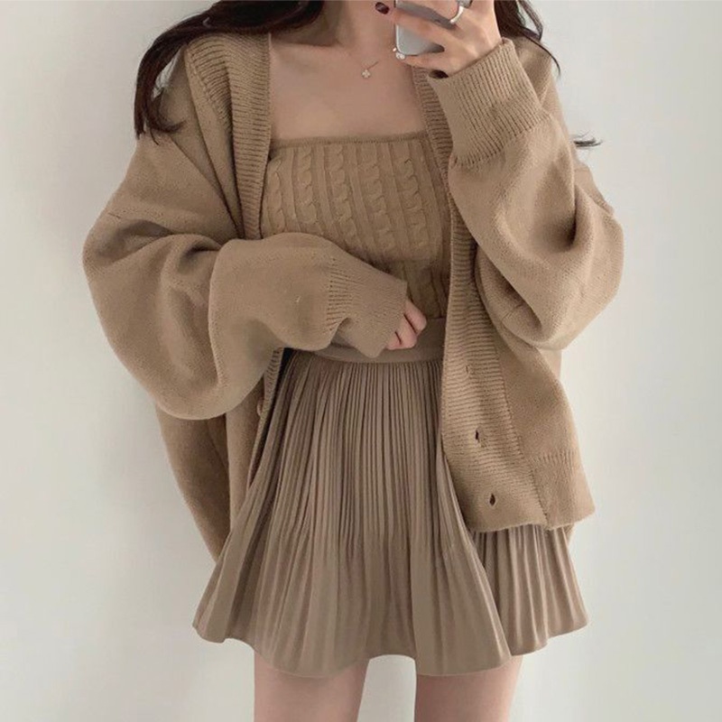 Set Váy Len Thời TRang Mùa Đông Sexy Dành Cho Nữ