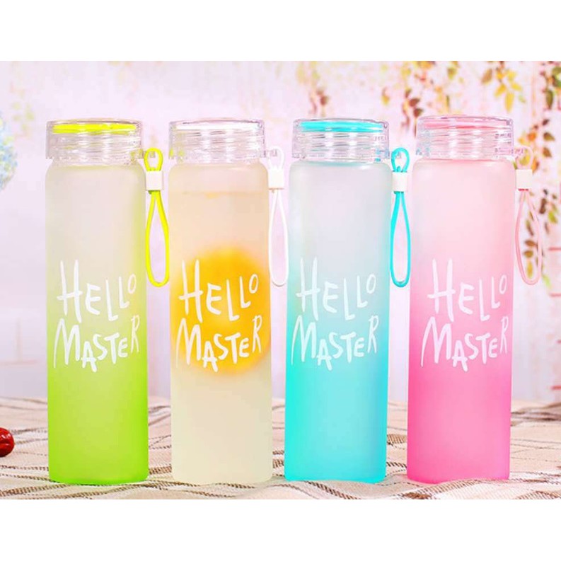 Chai bình nước thủy tinh Hello Master 420ml