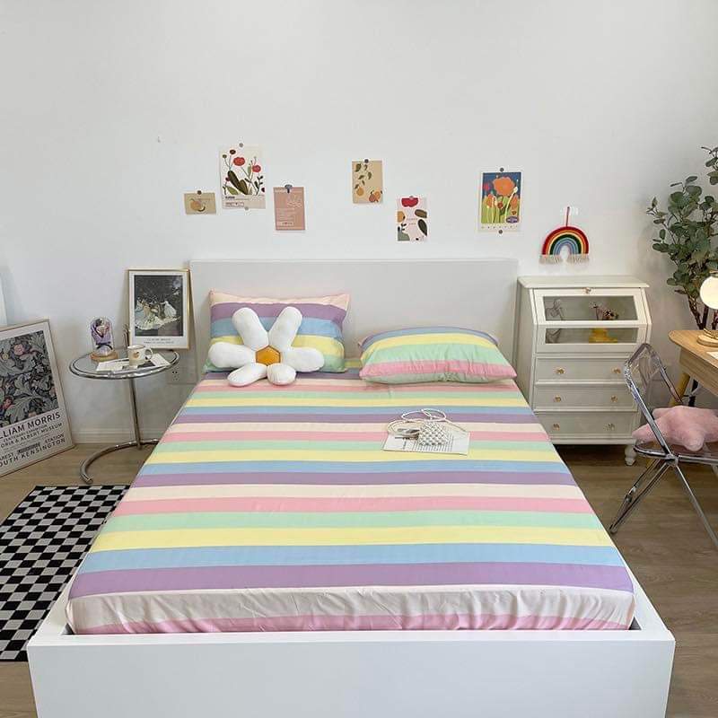 Bộ Ga Gối 3 Món 1m4x2m,vải cotton poly mẫu mới 2022,sale thanh lý-mẫu thỏ tai cụp
