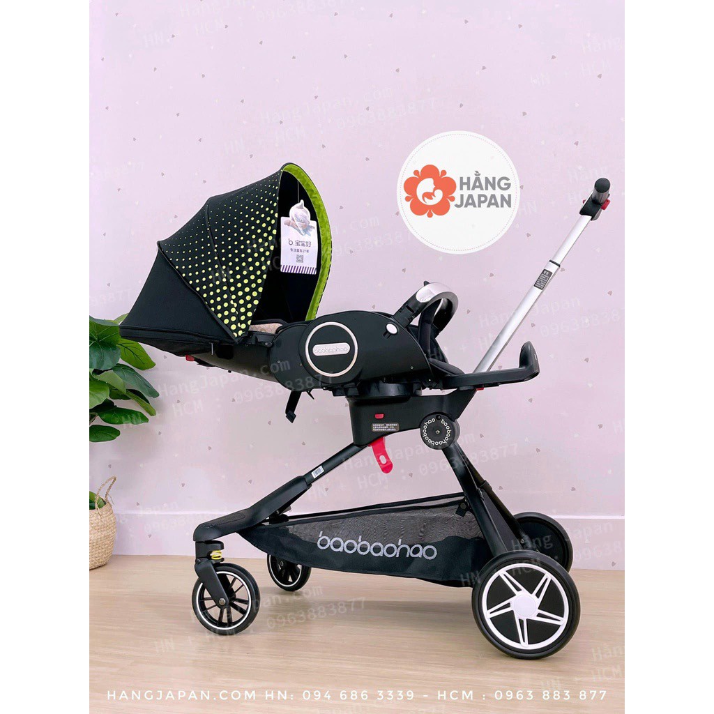 Xe đẩy cho bé Baobaohao V9 gấp gọn có tư 3 tư thế nằm, ngả,ngồi đẩy 2 chiều cho trẻ sơ sinh từ 0-5 tuổi bảo hành 1 năm