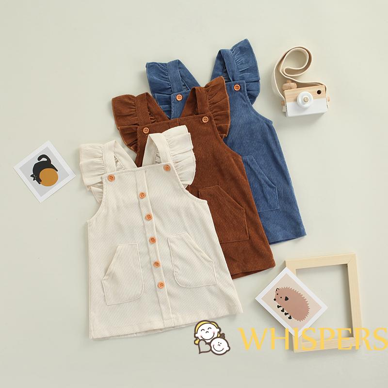Đầm yếm cổ vuông có túi thời trang mùa thu xinh xắn cho bé gái