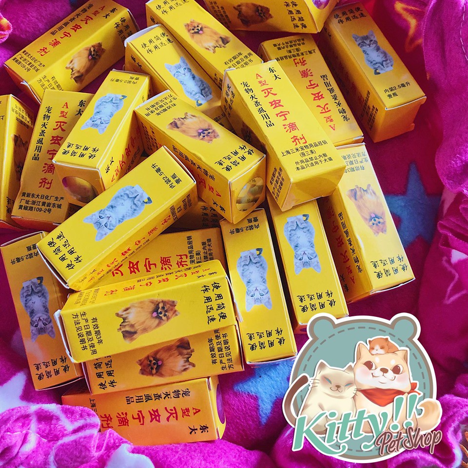 Nhỏ gáy trị ve, rận, bọ chét cho chó mèo hiệu quả, an toàn, nhỏ gáy ve rận Đài Loan