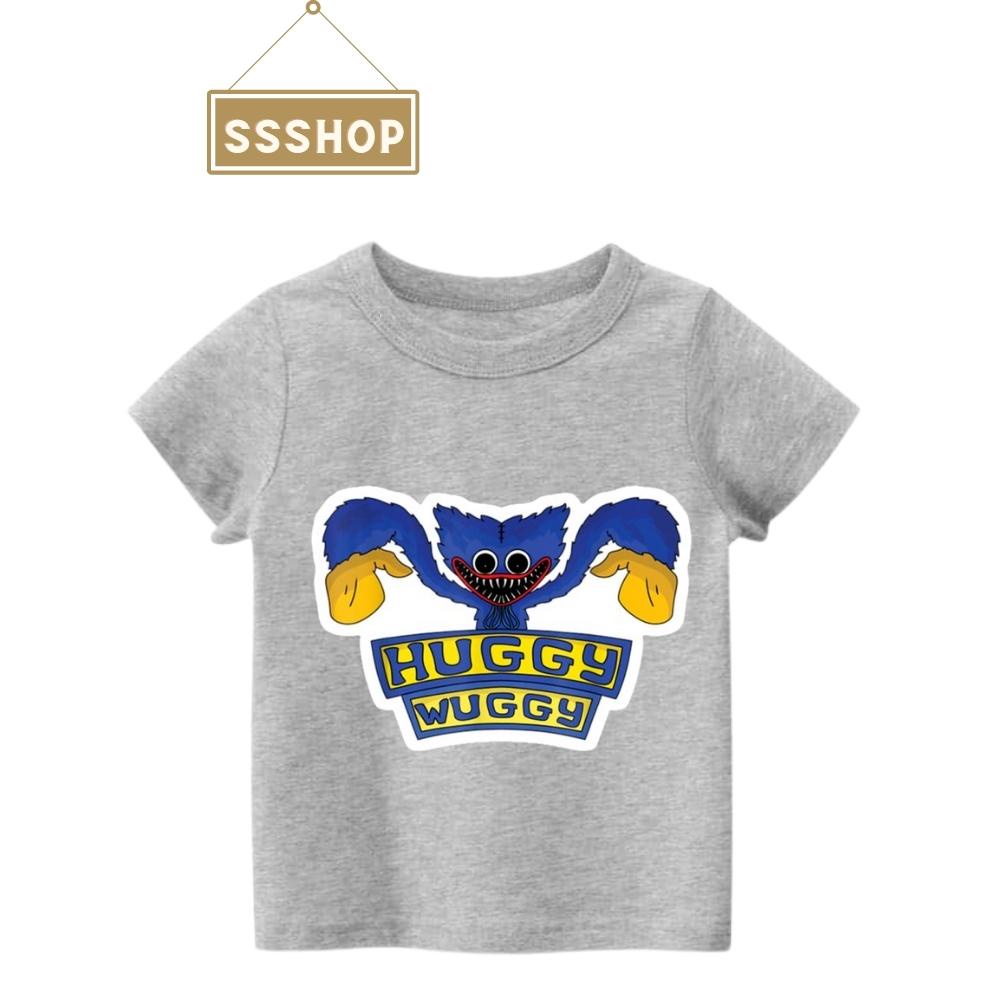 Áo thun bé trai in hình Game Poppy Playtime Huggy Wuggy, chất cotton thoáng mát, hình in không bong tróc SSSHOP