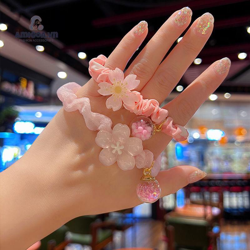 ✨✨Dây Buộc Tóc Cao Su Đính Hoa Nhỏ Xinh Xắn Thời Trang Mùa Hè Cho Bạn Gái