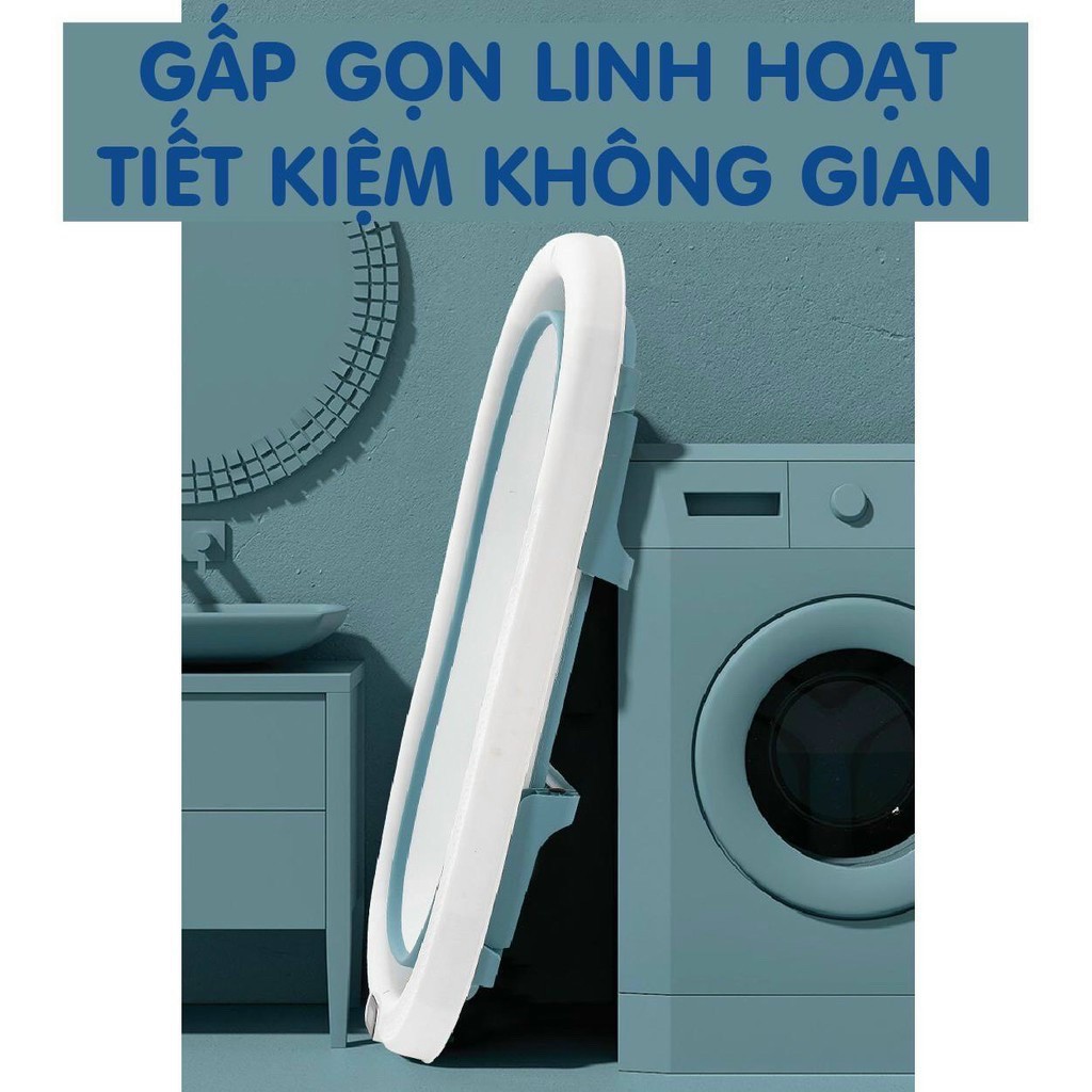 [Mã 267FMCGSALE giảm 8% đơn 500K] CHẬU TẮM GẤP GỌN CÓ NHIỆT KẾ KÈM PHAO CHÍNH HÃNG HOLLA CAO CẤP CHO BÉ