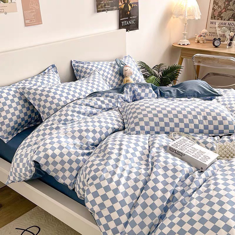 Bộ chăn ga cotton poly set 4 món chăn ga gối cao cấp - hàng nhập khẩu nhiều màu