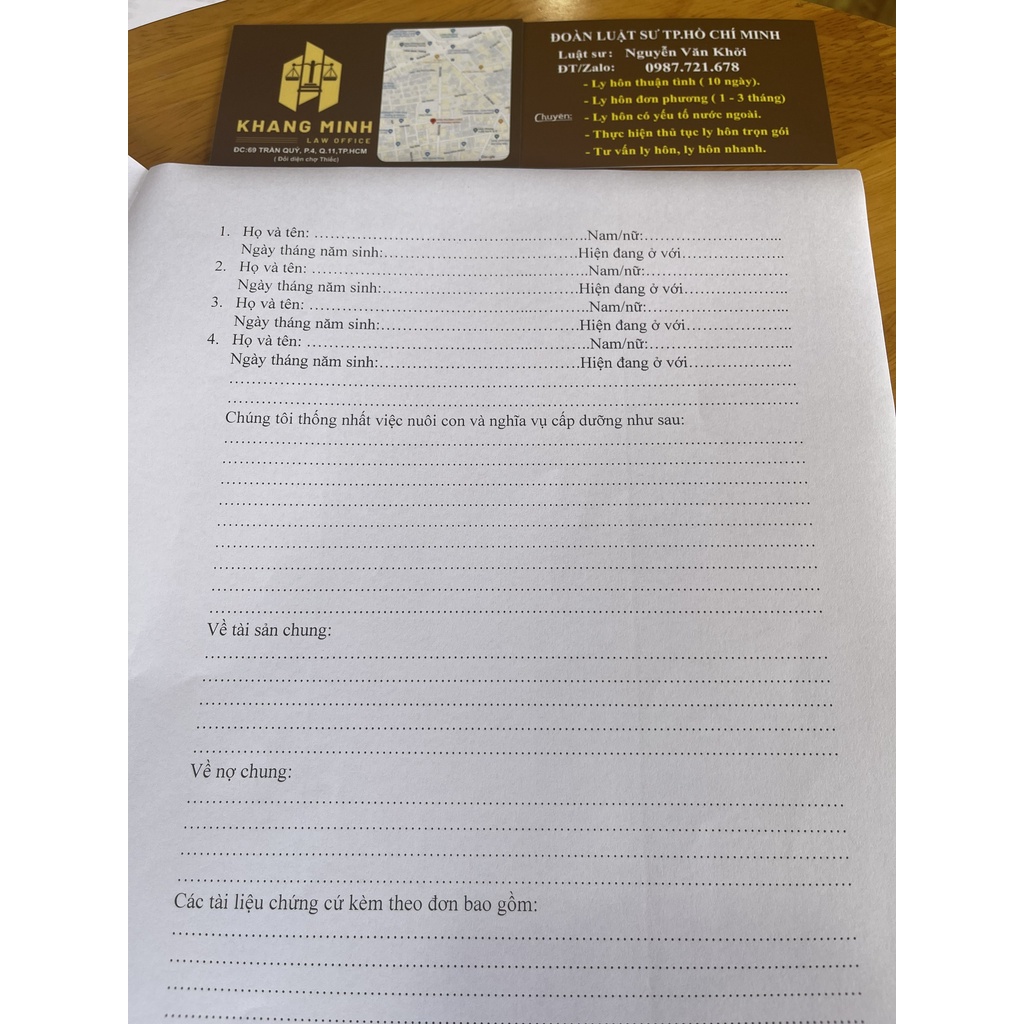 Mẫu đơn ly hôn thuận tình tại thành phố hồ chí minh và tài liệu hướng dẫn viết đơn chuẩn nhất