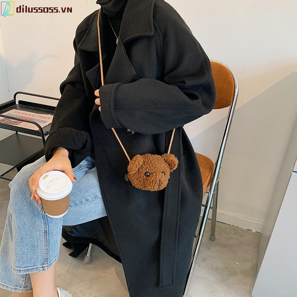 Túi Đeo Chéo Hình Gấu Nhồi Bông Xinh Xắn