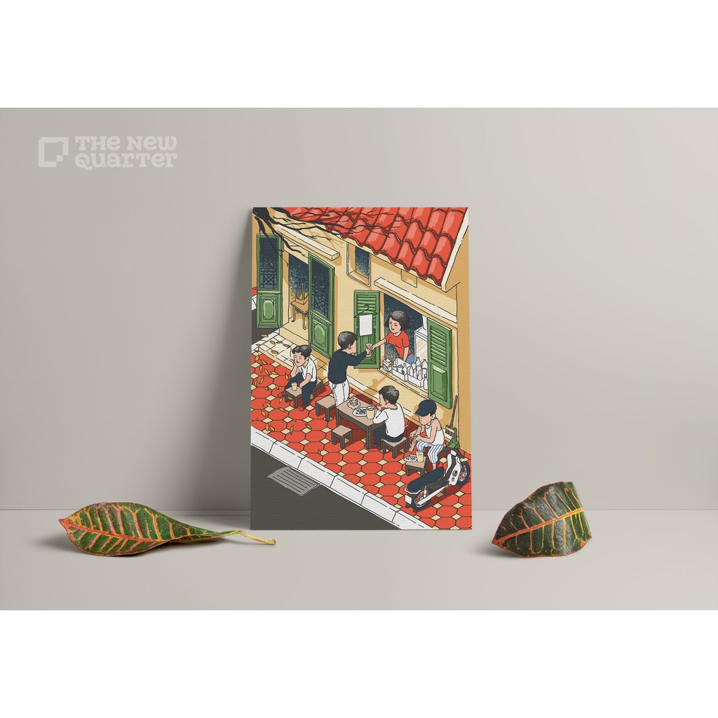 Thiệp postcard Bình Dị Hà Nội - Cà phê trứng