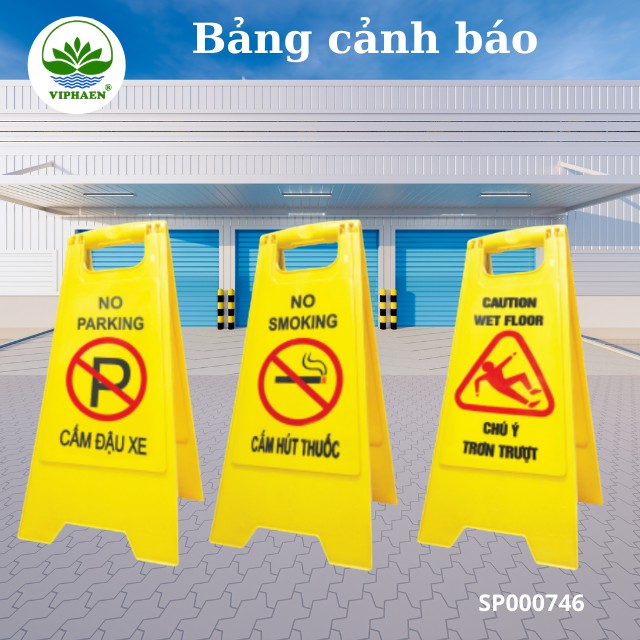 Bảng cảnh báo nhựa - Cấm Hút Th uốc, Cấm đậu xe, chú ý trơn trượt