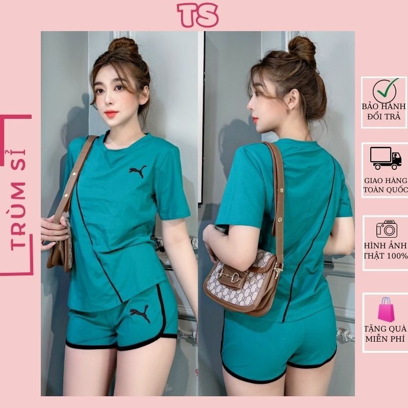 Đồ bộ nữ đồ bộ mặc nhà bộ đùi nữ bộ bigsize nữ đồ bộ thun set bộ nữ đồ bộ dễ thương TRUMSI QDD3 ĐÙI PUMMA