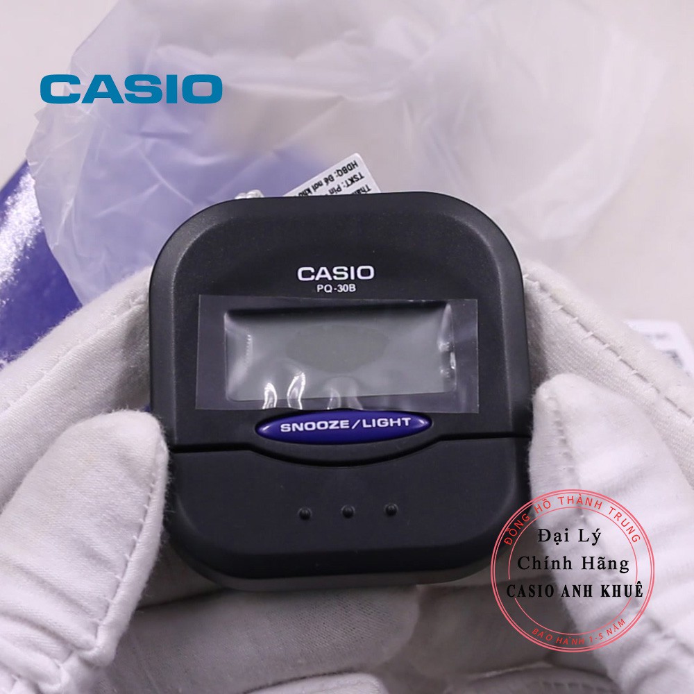 Đồng hồ báo thức du lịch - để bàn điện tử Casio PQ-30B-1DF màu đen 6X6cm