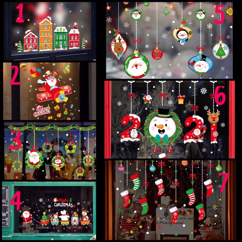 Decal trang trí Noel - Nhiều mẫu mới 2021 cực yêu ( khách tự chọn )