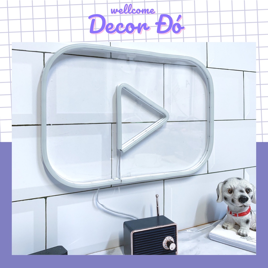Đèn Led Neon YOUTUBE | Size 29 x 21cm | Siêu sáng siêu tiện lợi , an toàn cho trẻ em với điện áp DC12V |