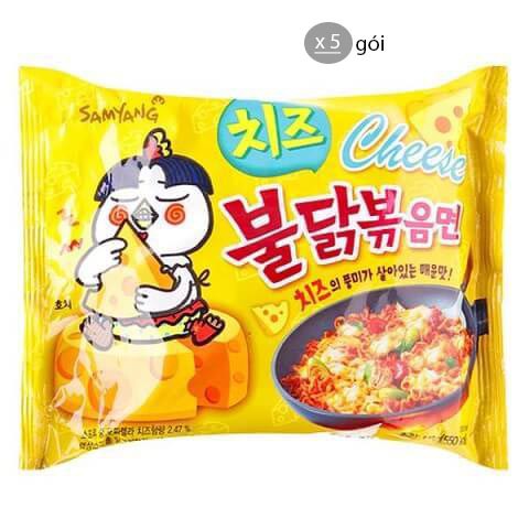 Combo 5 gói mì cay phô mai Samyang Hàn Quốc [HOT)