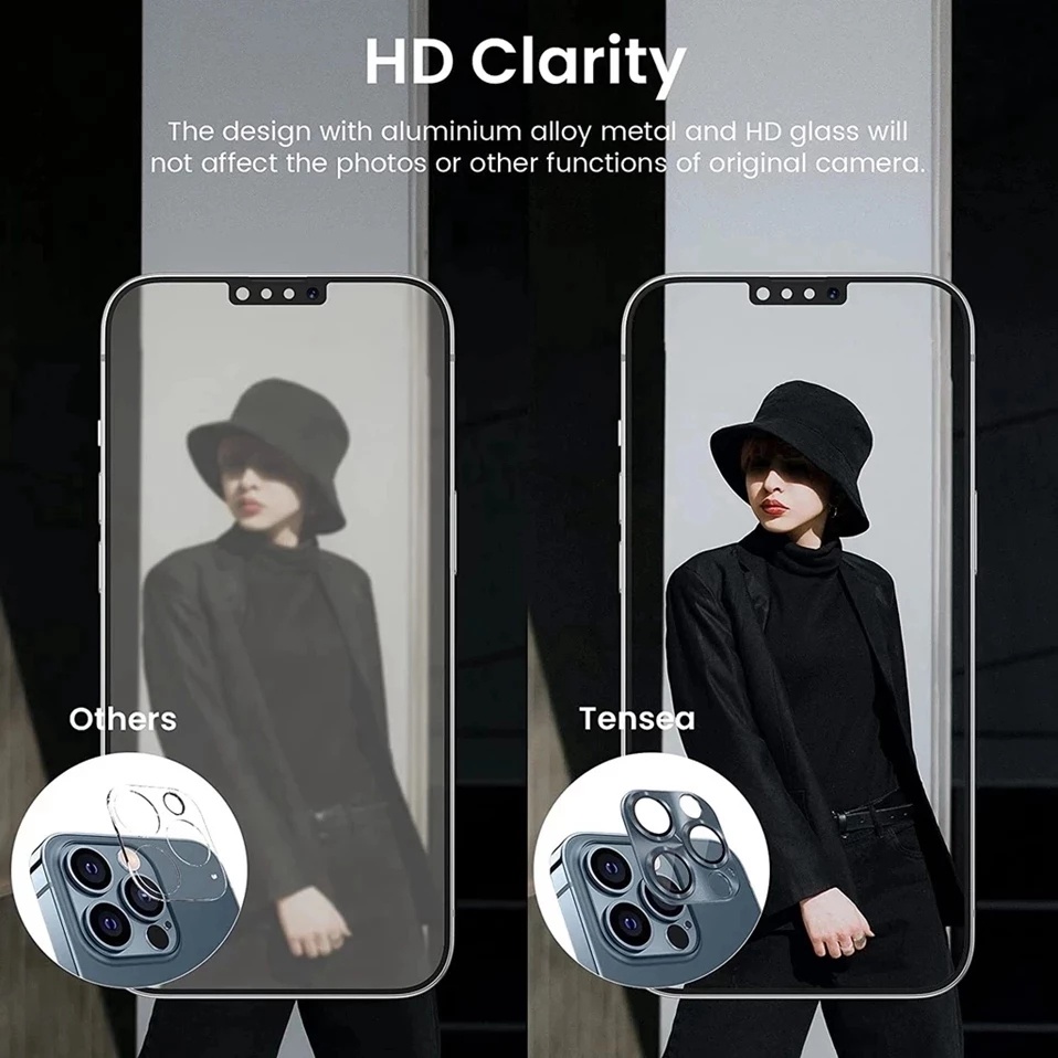 Kính Cường Lực Hợp Kim Nhôm Bảo Vệ Camera Cho iPhone 13/13mini &amp; 13Pro/Max