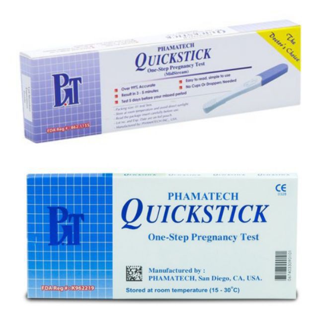 Nhà thuốc Pharnamhai, (Che Tên Sản Phẩm)Bút thử thai nhanh Quickstick One-Step Midstream,Que thử thai Quickstick