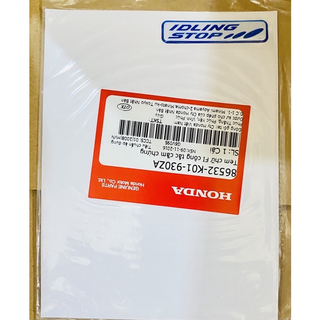 Tem, decal chữ công tắc cầm chừng, idling stop honda SH chính hãng