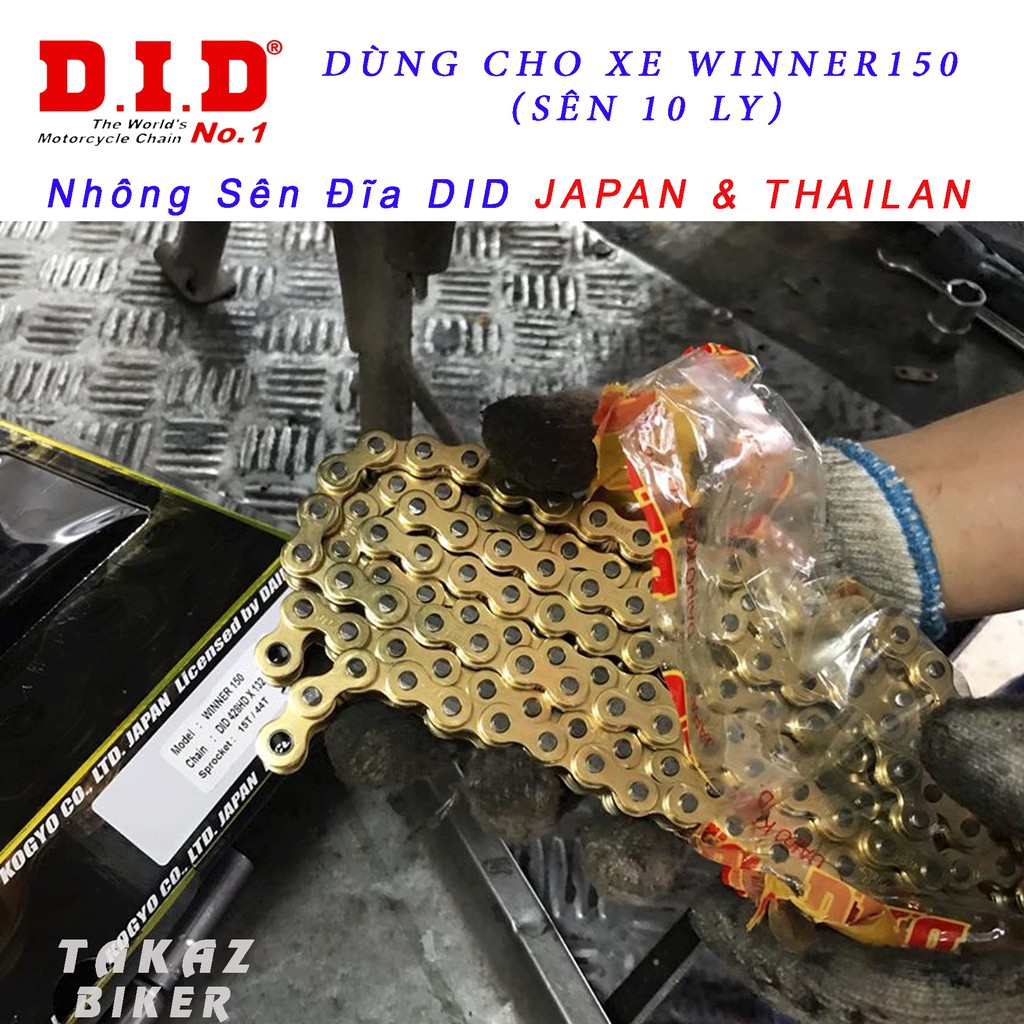 B2  Sên Vàng JP DID 428D 9 Ly - 428HD - 122L - 130L - Made in Japan DID Ya R15 V3 - FZ150 - Exciter150