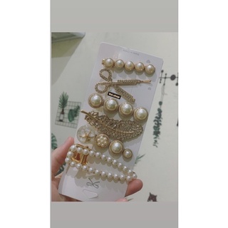 Set cặp tóc phong cách Hàn Quốc hoạ tiết tiểu thư