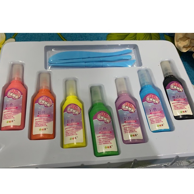 Tranh Vẽ 3D Tạo Hình Dán Dạng Gel Tranh Nhựa Stereo 7 Màu Cho Bé