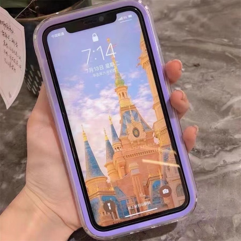 Ốp Điện Thoại Silicon Trong Suốt Màu Kẹo 3 Trong 1 Cho iPhone 13 Pro Max 11 Pro Max 12 XR X XS Max 6 6s 7 Plus 8 13Mini 12Mini