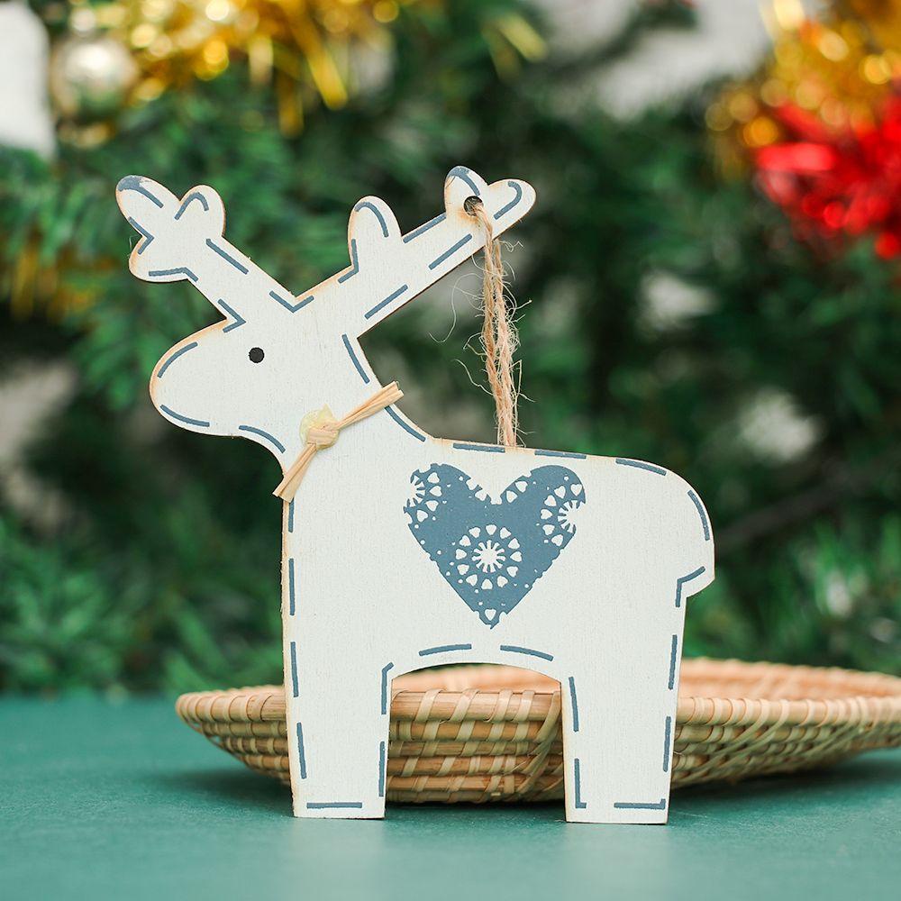 Bộ 4 Phụ Kiện Trang Trí Giáng Sinh Bằng Gỗ Mới