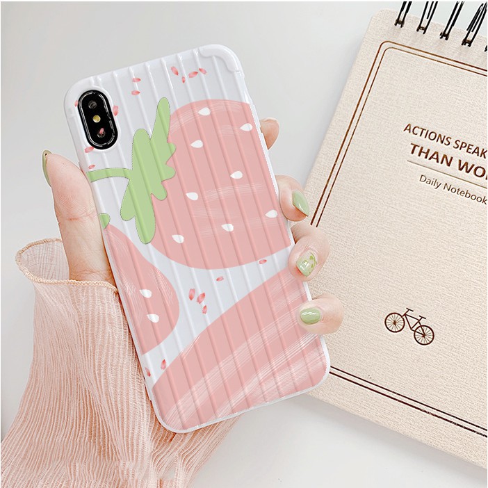 Ốp lưng iphone Dâu tây Nhật Bản sọc 3D chống va đập 5/6/6plus/6s/6splus/7/7plus/8/8plus/x/xs/11/12/pro/max/plus/promax | BigBuy360 - bigbuy360.vn