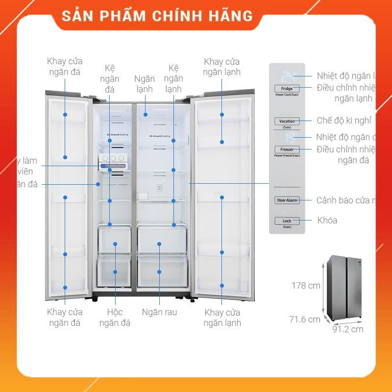[ FREE SHIP KHU VỰC HÀ NỘI ] Tủ lạnh Samsung side by side RS62R5001M9/SV
