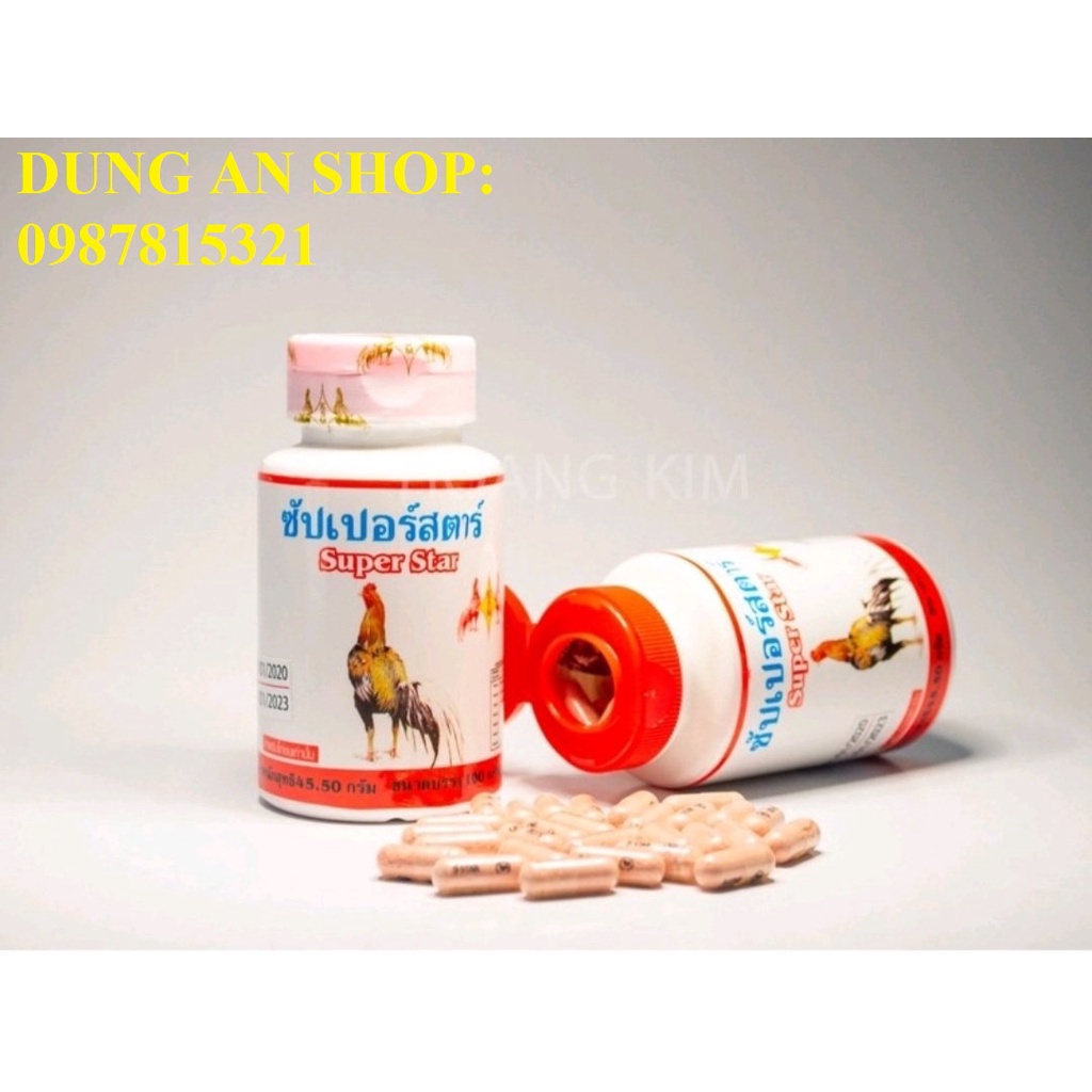 SUPER STAR -  VIÊN BỔ GÂN GỐI ĐỎ CHO GÀ- BỔ GÂN, BỔ GỐI, TĂNG SỨC MẠNH CƠ BẮP. LỌ 100 VIÊN.