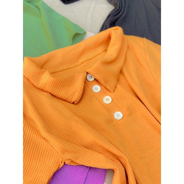 Áo crotop gân có cổ | BigBuy360 - bigbuy360.vn