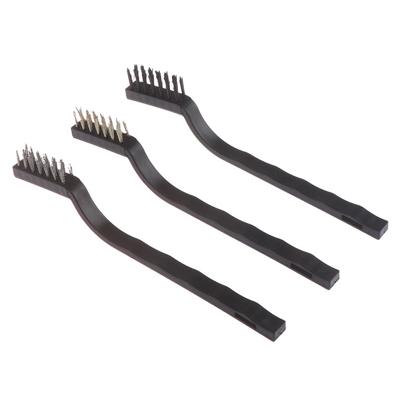 Set 3 bàn chải làm sạch kim loại bằng thép không gỉ đa năng HL