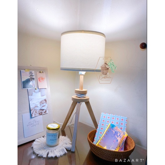 Đèn bàn chân gỗ, đèn bàn trang trí, đèn LAUTERS Table Lamp