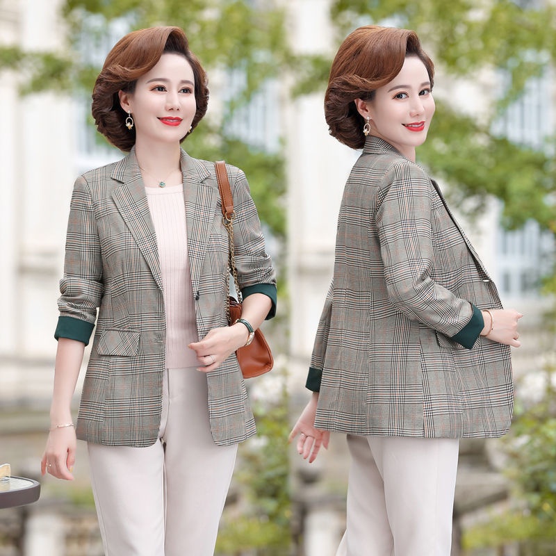 Áo khoác mùa thu cho mẹ trung niên, quần áo phụ nữ trung niên và cao tuổi mỏng