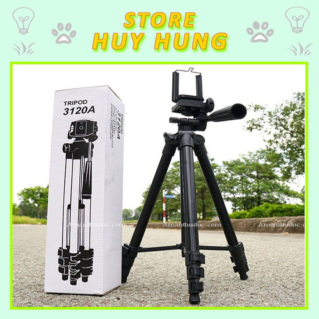 Tripod 3120A Màu Đen, khung nhôm, cứng cáp, chắc chắn, kèm túi đựng