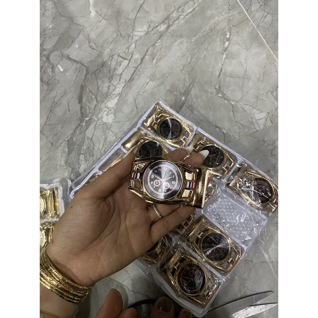 Mặt thắt lưng nam khóa tự động có họa tiết