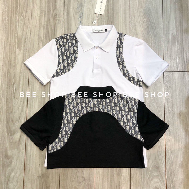 Áo polo Dior phối dáng Mcq, áo đôi nam nữ, áo thun cổ bẻ - Bee Shop