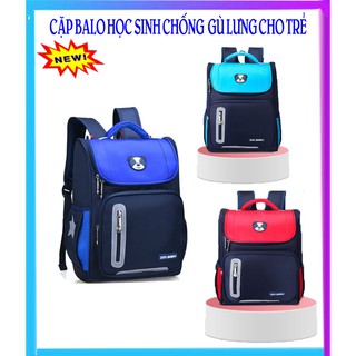 Balo học sinh chống gù lưng dáng hộp siêu nhẹ ,phản quang ,chống mưa