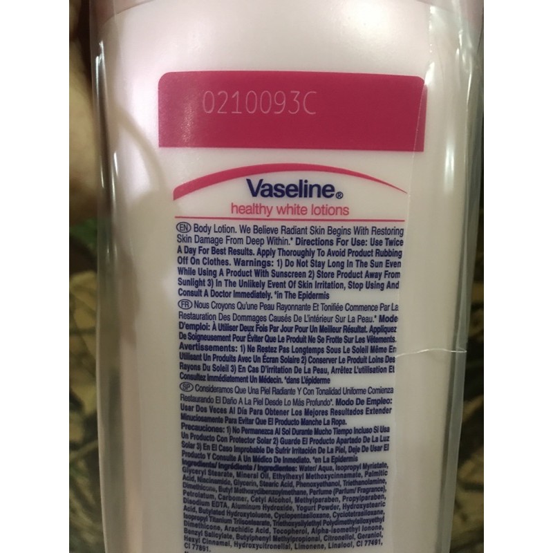 Lotion dưỡng thể trắng da Vaseline Healthy White UV Lightening 725mL