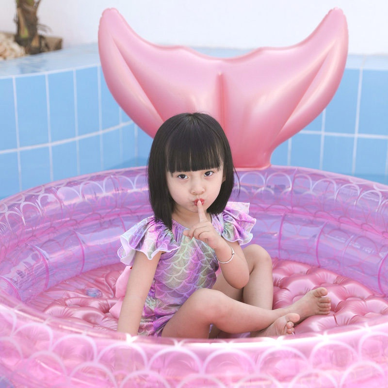 Bể bơi bơm hơi màu hồng phong cách hoạt hình thời trang dễ thương cho nữ