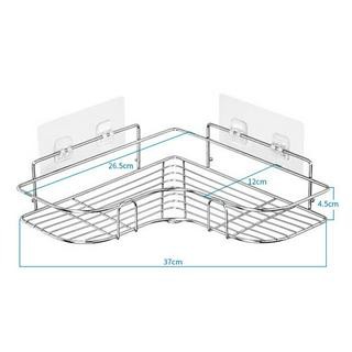 PVN26081 Kệ góc Inox 304 dán tường để đồ nhà tắm, nhà vệ sinh, nhà bếp T2