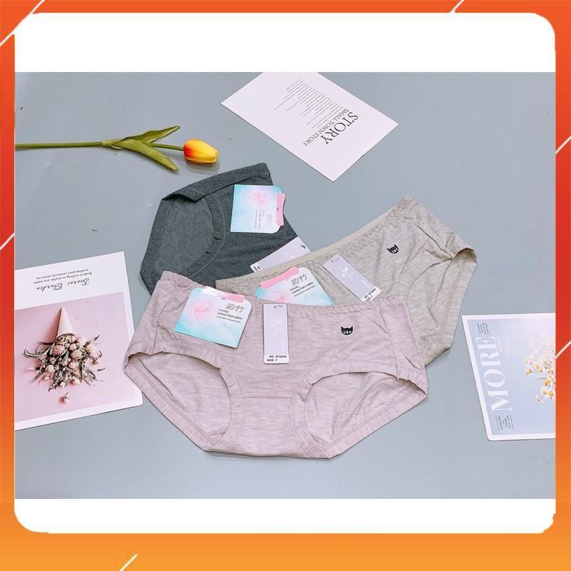 Quần lót nữ cotton đũi cao cấp kháng khuẩn mềm mại thấm hút mồ hôi thoáng mát tag mặt mèo Q2051