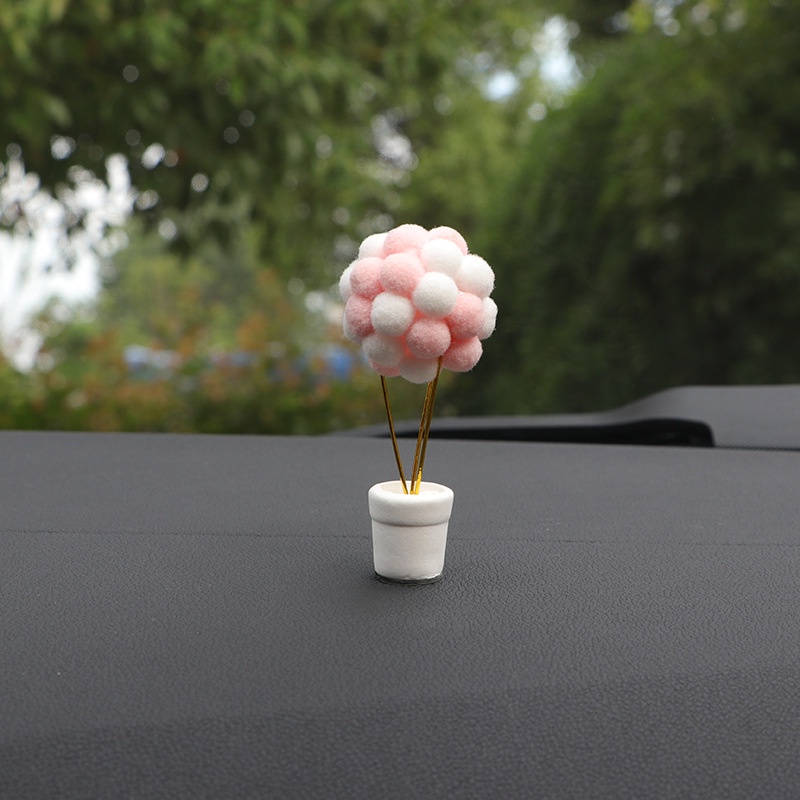 Bong Bóng Lông Xù Nhiều Màu Mini Trang Trí Xe Hơi