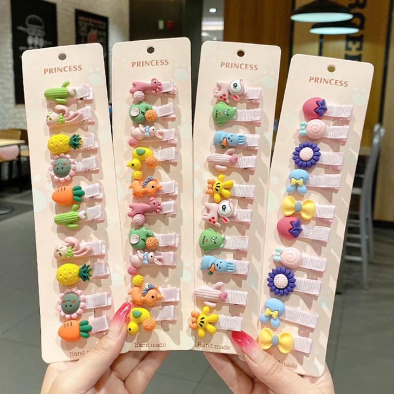 Set 10 Kẹp Tóc Kiểu Dáng Hoạt Hình Cho Bé Siêu Cute