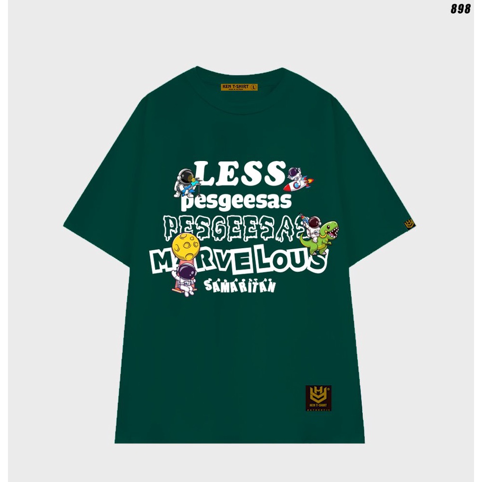 Áo thun form rộng tay lỡ nam nữ unisex Less Pessgeesas 898 HY KOREA