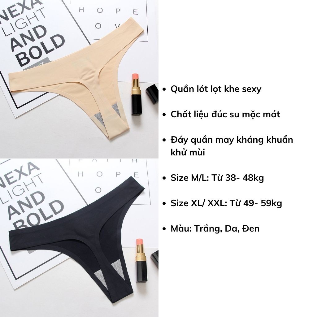 Quần lót nữ lọt khe không đường may sexy, Quần chíp nữ chất su thun lạnh mặc cực mát và thoải mái LANIXA L716